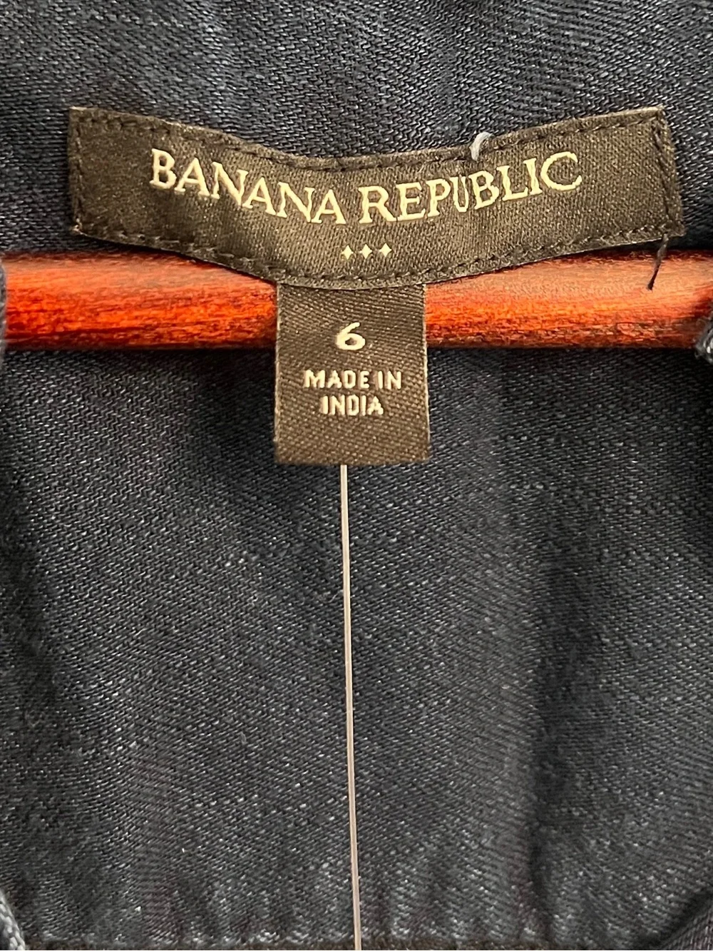 BANANA REPUBLIC Women's Dark Wash Chambray Sleeveless Collared Belted Dress NEW - Picture 3 of 5